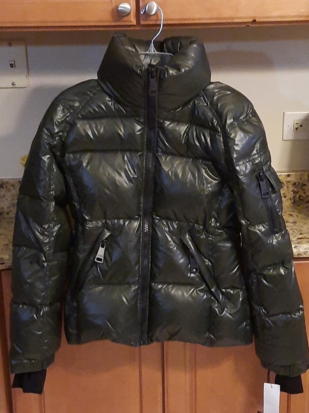 SAM. Olive Green Quilted Puffer Jacket
